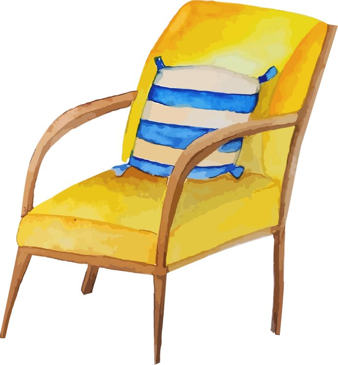 Cozy Chair Watercolor Illustration