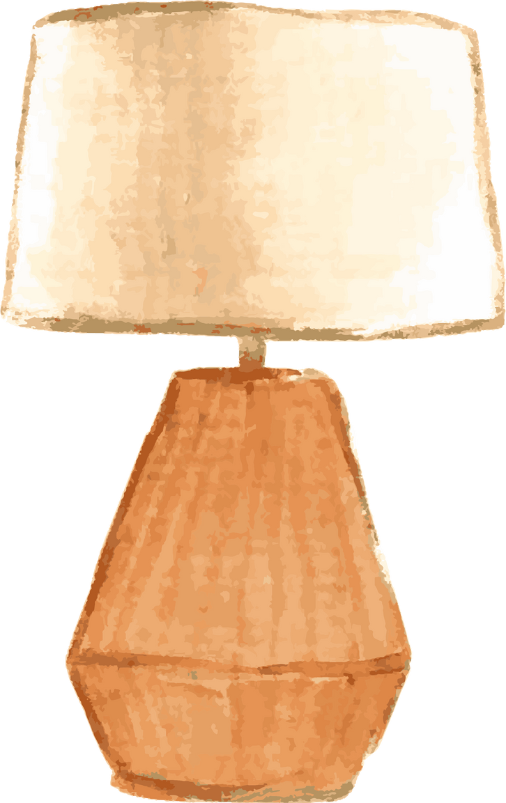 Bed Lamp Watercolor Illustration